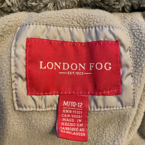 London Fog Girls Hooded Puffer Winter Jacket M( 10/12) light gray - Picture 11 of 16